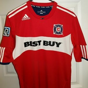 Chicago Fire Soccer Jersey (Red, M) **Authentic**